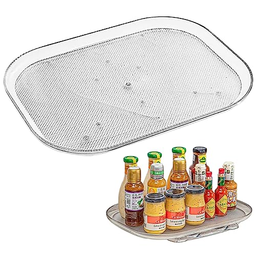 Lazy Susan for Refrigerator, Lazy Susan for Refrigerator Rectangular, Square Lazy Susan Turntable Organizer, Rectangular Turntable for Refrigerator