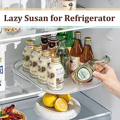 Lazy Susan for Refrigerator, Lazy Susan for Refrigerator Rectangular, Square Lazy Susan Turntable Organizer, Rectangular Turntable for Refrigerator