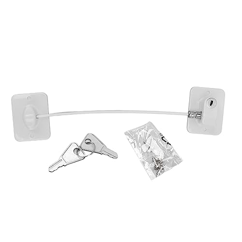 Jopwkuin Lock, Easy Installation Wide Applications Window Lock Cable Restrictor Key Unlocking for Doors