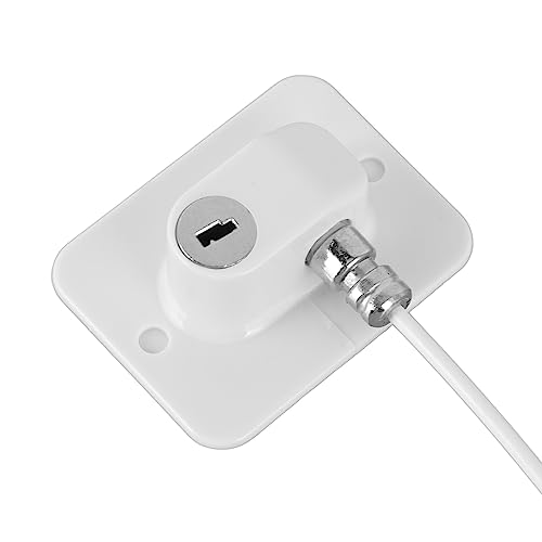 Jopwkuin Window Lock Cable Restrictor, Lock Key Unlocking Easy Installation Durable for Refrigerators