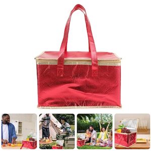 UPKOCH Cake Decorations Insulated Food Bag Cooler Bag Grocery Tote Insulation Bag Pizza Warmer Thermal Food Carrier for Hot and Cold Meal Red Insulated Bag