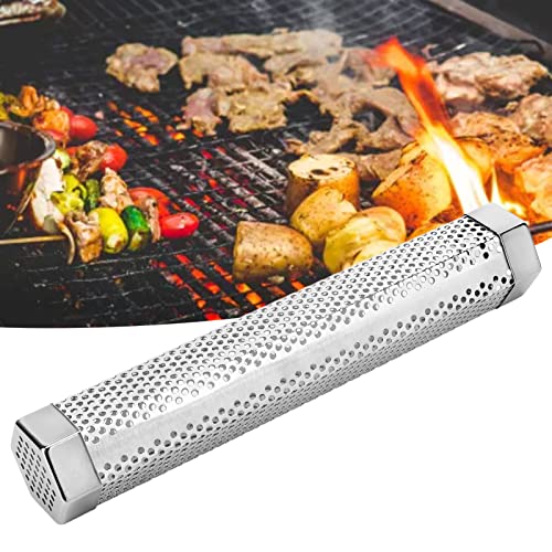 VTOSEN 12 Inch Stainless Steel Smoker Tube for Pellet Grills - Rhombus Shape Smoke Tube for BBQ, Smoked Box, Fruit Wood - Outdoor Grills