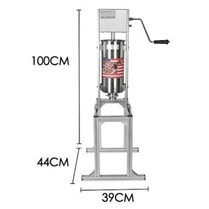 Commercial Churro Maker, Vertical Spanish Churro Machine, Heavy Duty Manual Churro Maker, 6L Electric Fryer, 4 Nozzles