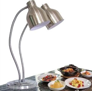 food heat lamp freestanding, commercial food heat lamp, food warmer metal chandelier portable electric food warmer for restaurant buffet family dinner kitchen (color : silver)