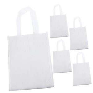 swoomey 5pcs insulation bags grocery shopping bags disposable cooler sealer bags hot cold bag cake delivery bags grocery carrier bags non-woven fabric white small cooler bag