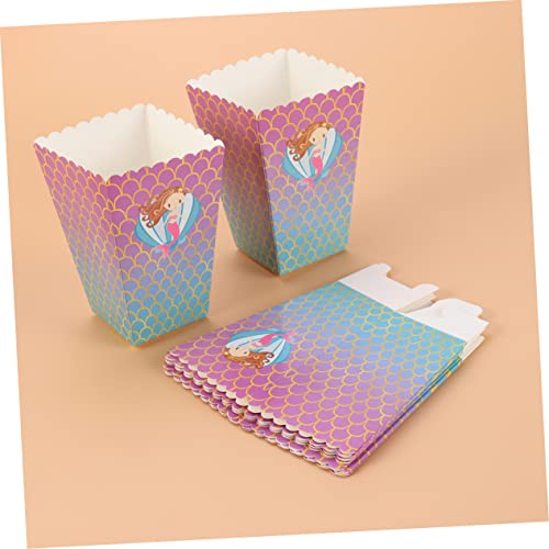 Popcorn Carton 72 Pcs Popcorn Boxes Mermaid Popcorn Boxes Party Candy Cartons Cartoon Gift Box Scalloped Favor Box Popcorn Box Cardboard Popcorn