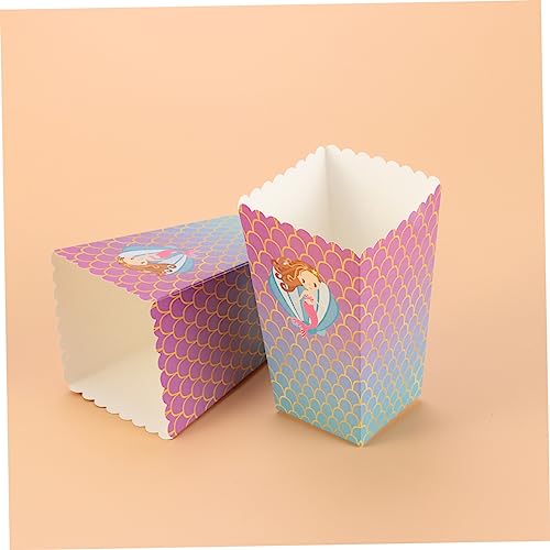 Popcorn Carton 72 Pcs Popcorn Boxes Mermaid Popcorn Boxes Party Candy Cartons Cartoon Gift Box Scalloped Favor Box Popcorn Box Cardboard Popcorn