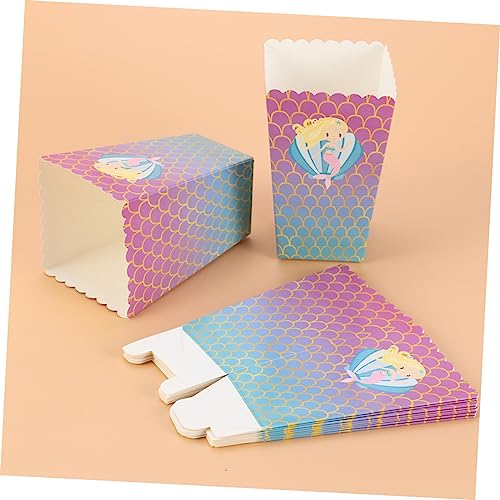 Popcorn Carton 72 Pcs Popcorn Boxes Mermaid Popcorn Boxes Party Candy Cartons Cartoon Gift Box Scalloped Favor Box Popcorn Box Cardboard Popcorn