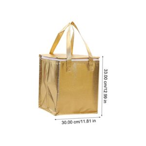 Abaodam 2pcs Baking Tote Car Tote Organizer Tote Bag Foldable Lunch Bag Insulated Shopping Bag Insulated Coffee Car Commercial Catering Bag Non-woven Fabric Golden Take-out Food Bag Food