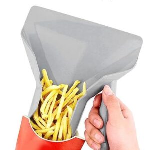 Multipurpose Scooper: Gray French Fry Scoop Chip Popcorn Bagger & Ice Candy Desserts Scoop – Commercial Fry Bagger with Right Handle for Snacks and More