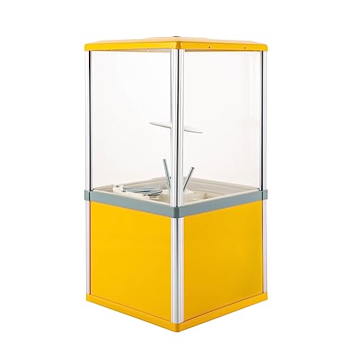 Vending Machine Huge Load Capacity Candy Machine Capsule Toy Vending Machine Prize Machine Gumball Bank Candy Vending Machine for Game Retail Stores, 11.42x10.24x10.63 Inch (Yellow)