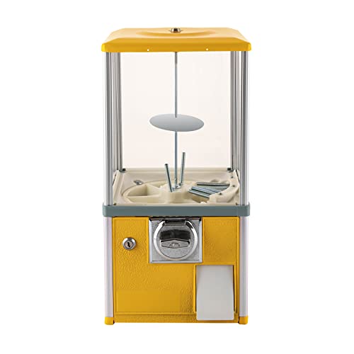 Vending Machine Huge Load Capacity Candy Machine Capsule Toy Vending Machine Prize Machine Gumball Bank Candy Vending Machine for Game Retail Stores, 11.42x10.24x10.63 Inch (Yellow)