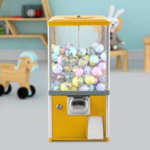 Vending Machine Huge Load Capacity Candy Machine Capsule Toy Vending Machine Prize Machine Gumball Bank Candy Vending Machine for Game Retail Stores, 11.42x10.24x10.63 Inch (Yellow)