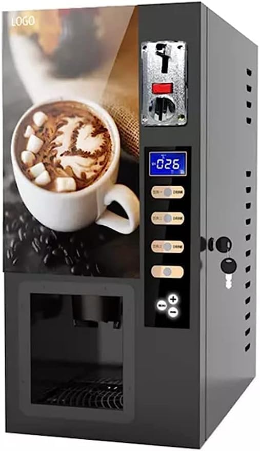 zinici Smart Commercial Coffee Maker Fully Automatic Self Coin Payment 3 Flavor Instant Hot Coffee Vending Machine Coffeemaker