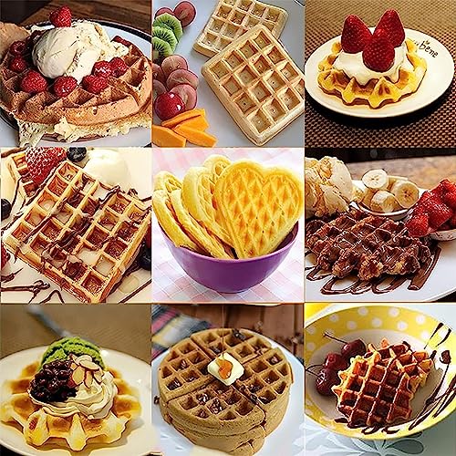 Commercial Electric Waffle Maker 1400W Nonstick Waffle Machine with Temperature and Time Control Stainless Steel Waffle Bake Machine for Bakery Home and Kitchen Restaurant Leisure Snack Bar A (Size :