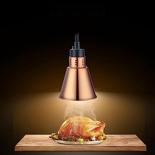 Food Warmer Lamp Food Heat Lamp with Bulb 250W Commercial Food Service Heat Lamps Catering190mm Food Heating Lamp Restaurant Hanging Chandelier (Green Bronze)