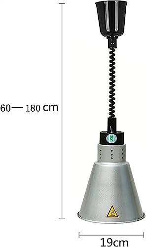 Food Warmer Lamp Food Heat Lamp with Bulb 250W Commercial Food Service Heat Lamps Catering190mm Food Heating Lamp Restaurant Hanging Chandelier (Green Bronze)