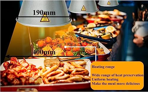 Food Warmer Lamp Food Heat Lamp with Bulb 250W Commercial Food Service Heat Lamps Catering190mm Food Heating Lamp Restaurant Hanging Chandelier (Green Bronze)