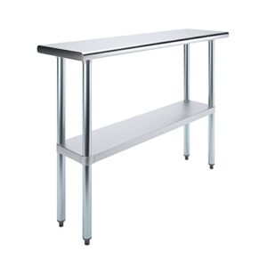 amgood stainless steel work table with undershelf | food prep nsf | utility work station | (48" length x 14" width)