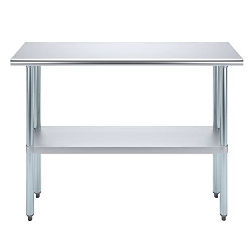 AmGood Stainless Steel Work Table with Undershelf | Food Prep NSF | Utility Work Station | (48" Length X 14" Width)