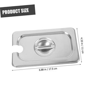 Slotted Pan Lid Stainless Steel Opening Cover Box with Lid Food Warmer Pan Lid Food Pan Cover Lid Food Plate Cover for Jam Rectangular Jam Serving Plate Lid Jam Snack Tray Lid