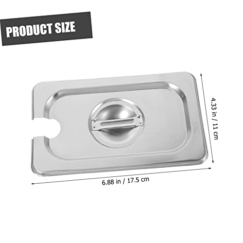 Slotted Pan Lid Stainless Steel Opening Cover Box with Lid Food Warmer Pan Lid Food Pan Cover Lid Food Plate Cover for Jam Rectangular Jam Serving Plate Lid Jam Snack Tray Lid