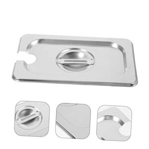 Slotted Pan Lid Stainless Steel Opening Cover Box with Lid Food Warmer Pan Lid Food Pan Cover Lid Food Plate Cover for Jam Rectangular Jam Serving Plate Lid Jam Snack Tray Lid