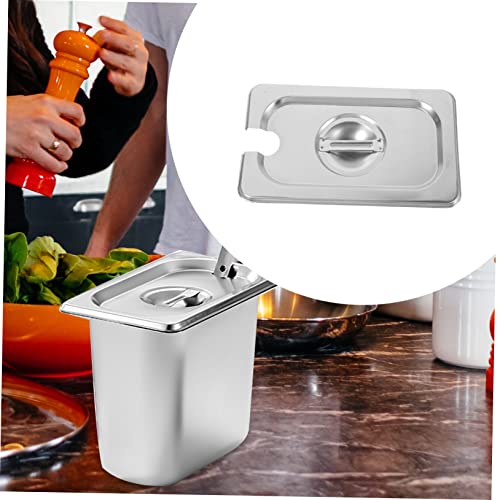 Slotted Pan Lid Stainless Steel Opening Cover Box with Lid Food Warmer Pan Lid Food Pan Cover Lid Food Plate Cover for Jam Rectangular Jam Serving Plate Lid Jam Snack Tray Lid