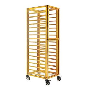 wonetfls commercial aluminum bun pan sheet rack 18-tier bakery rack with brake casters for kitchen restaurant and cafeteria stackable cooling racks for baking