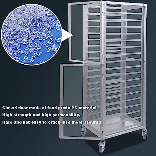 Wonetfls Commercial Aluminum Bun Pan Sheet Rack 18-Tier Bakery Rack with Brake Casters for Kitchen Restaurant and Cafeteria Stackable Cooling Racks for Baking