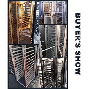 Wonetfls Commercial Aluminum Bun Pan Sheet Rack 18-Tier Bakery Rack with Brake Casters for Kitchen Restaurant and Cafeteria Stackable Cooling Racks for Baking