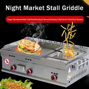 Commercial Countertop Gas Griddle - Stainless Steel Teppanyaki With Adjustable Temperature - High-Quality LPG Gas Grill For Outdoor Catering