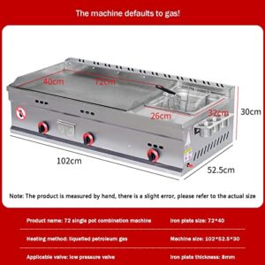 Commercial Countertop Gas Griddle - Stainless Steel Teppanyaki With Adjustable Temperature - High-Quality LPG Gas Grill For Outdoor Catering