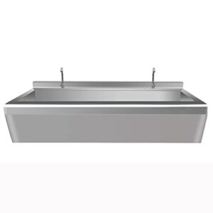 gagalu wall mount utility sink commercial hand washing basin, stainless steel prep/bar sinks with 2 faucet, heavy duty large kitchen sink laundry station mop sink, for restaurant/school/hospital