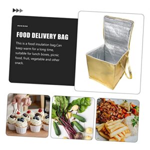 Cabilock Reusable Grocery Bag Insulation Foldable Shopping Shopping Tote Insulated Food Transport Food Warmer Grocery Aluminum Golden Takeout Food with Zipper Grocery Grocery Delivery Bag