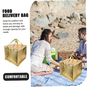 Cabilock Reusable Grocery Bag Insulation Foldable Shopping Shopping Tote Insulated Food Transport Food Warmer Grocery Aluminum Golden Takeout Food with Zipper Grocery Grocery Delivery Bag