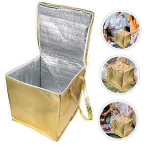 Cabilock Reusable Grocery Bag Insulation Foldable Shopping Shopping Tote Insulated Food Transport Food Warmer Grocery Aluminum Golden Takeout Food with Zipper Grocery Grocery Delivery Bag