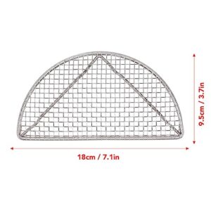 EMUKOEP Cooling Racks for Baking Stainless Steel Wire Cooking Rack High Temperature Resistant Oven Safe for Cooking Roasting Grilling (Medium Semicircle 18CM)