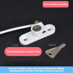 Window Anti-theft Ventilation Limiter Fixed Door and Window Latch Children's Safety Lock Anti-falling Protective Lock - (Color: White)