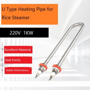 U Shape Rice Steamer Heating Pipe, M16 220V/1KW Immersion Heater Element 304 Stainless Steel Heating Element for Water Tanks Rice Steamer Towel Cart