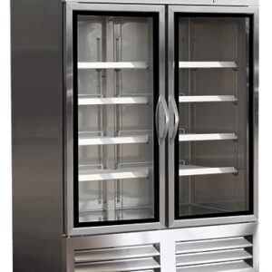 RVR-54G | 54" Stainless Steel Glass Door Reach-In Refrigerator