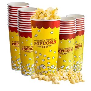 1000 pack, 24 oz. popcorn cups, popcorn tubs, popcorn containers, commercial popcorn buckets, disposable popcorn buckets, perfect for movie night, cinema, carnival, party