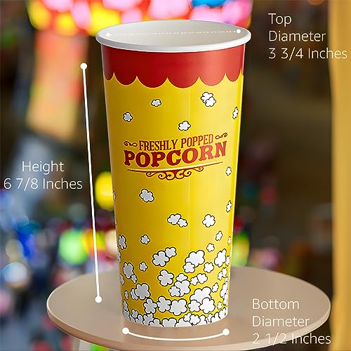 1000 Pack, 24 oz. Popcorn Cups, Popcorn Tubs, Popcorn Containers, Commercial Popcorn Buckets, Disposable Popcorn Buckets, Perfect for Movie Night, Cinema, Carnival, Party