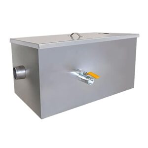 htry commercial grease trap, 304 stainless steel water oil separator, oil and wastewater treatment tank sink, suitable for kitchens, restaurants, and canteens(size:three80 * 40 * 40cm)