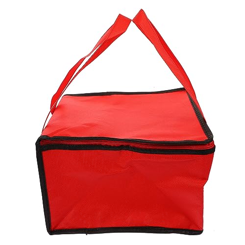 UPKOCH 2pcs Insulated Reusable Grocery Bags Thermal Cake Bags Delivery Cooler Bag Collapsible Picnic Tote Bag Carrier Delivery Bag for Cake Ice Cream Red 30cm