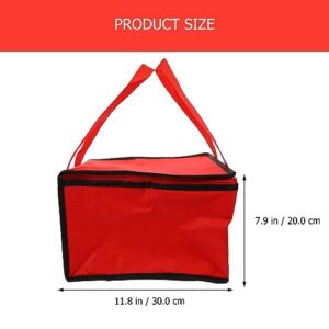 UPKOCH 2pcs Insulated Reusable Grocery Bags Thermal Cake Bags Delivery Cooler Bag Collapsible Picnic Tote Bag Carrier Delivery Bag for Cake Ice Cream Red 30cm