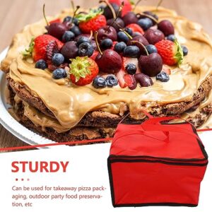 UPKOCH 2pcs Insulated Reusable Grocery Bags Thermal Cake Bags Delivery Cooler Bag Collapsible Picnic Tote Bag Carrier Delivery Bag for Cake Ice Cream Red 30cm