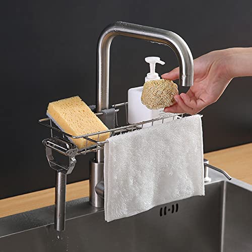 SeroNi Stainless Steel Tap Shelf for Sponges, Wipes and Sink Accessories Large