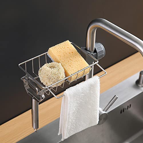 SeroNi Stainless Steel Tap Shelf for Sponges, Wipes and Sink Accessories Large