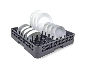 farag janitorial peg plate rack for commercial dishwasher | full size tray rack | polypropylene | gray